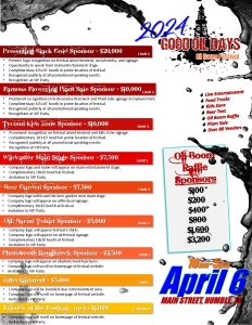 GOOD OIL DAYS SPONSORSHIP LEVELS - NAME IT! 1